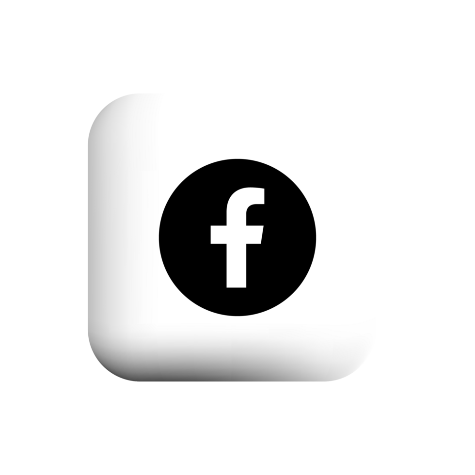 Facebook logo icon on white square shape png