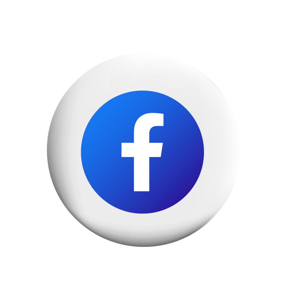 Facebook logo on white square shape png