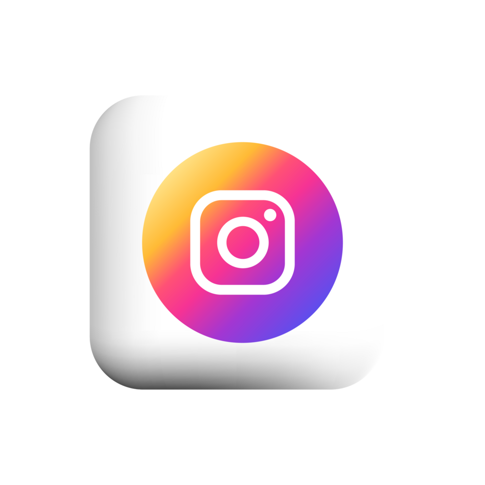 Instagram icon on white square shape png