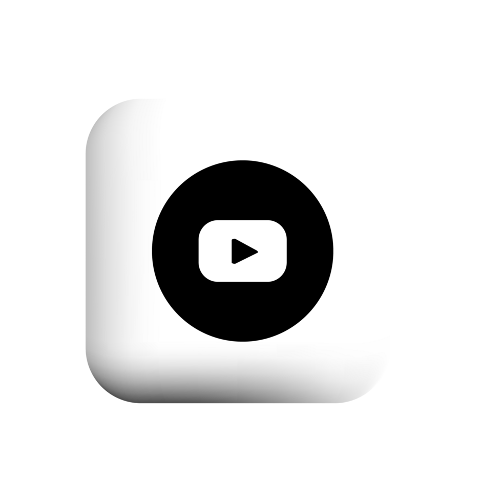 youtube icon black on white square shape png