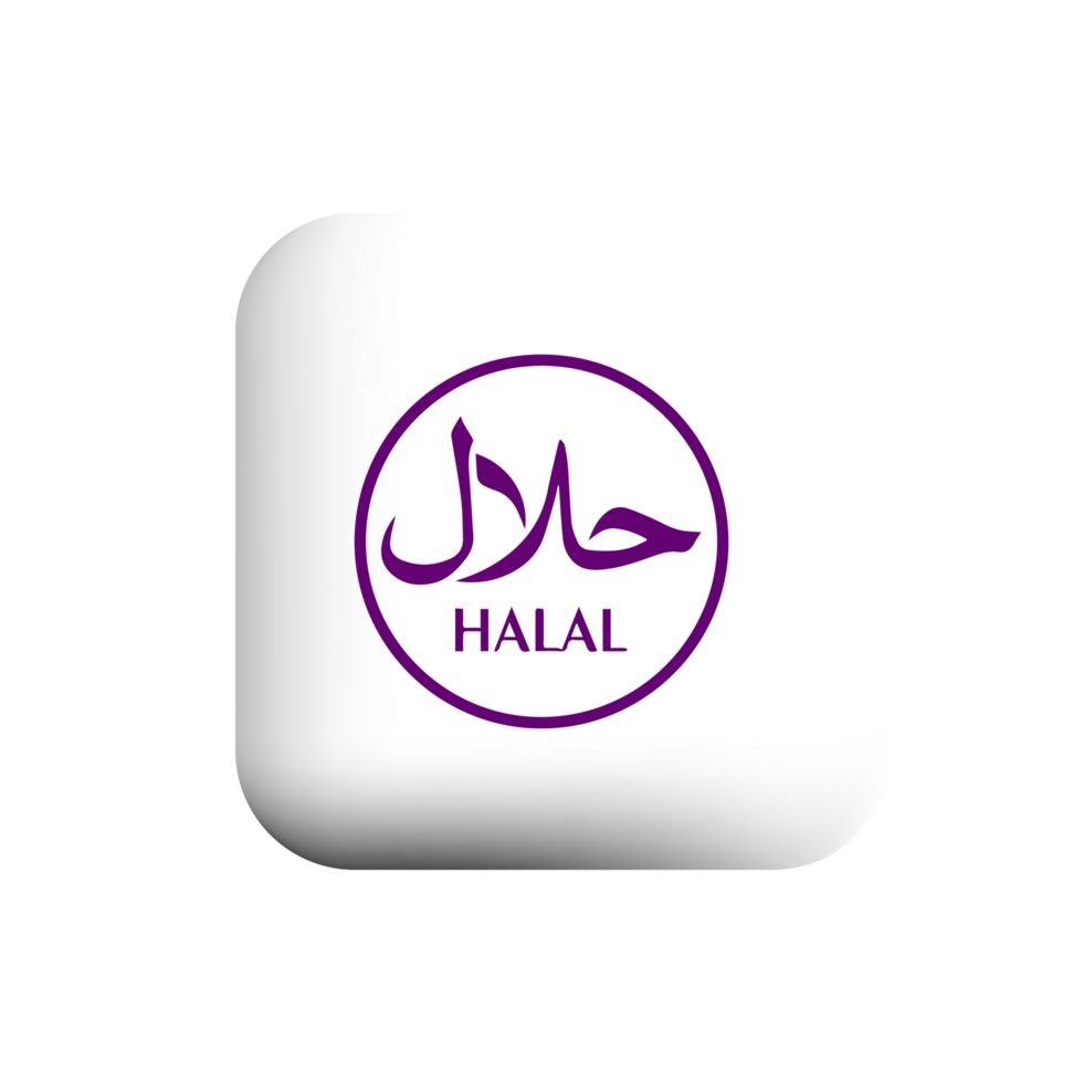 Halal icon on white square shape png