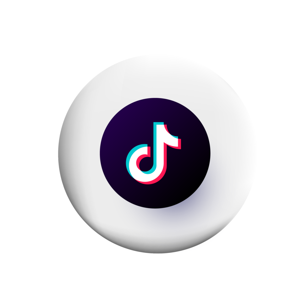 Tik tok logo icon on white square shape png