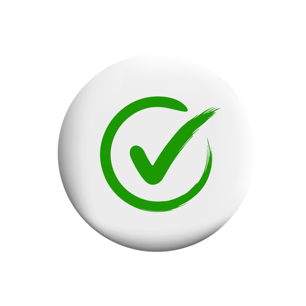 check mark green on white square shape png