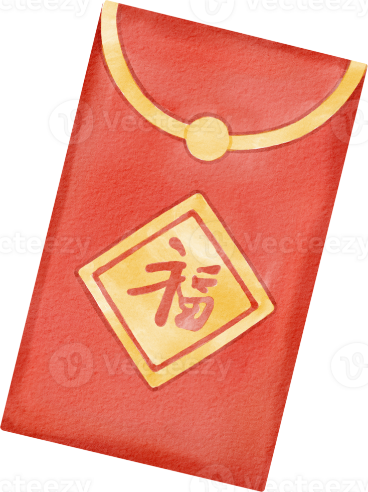 A red envelope with chinese writing on it png