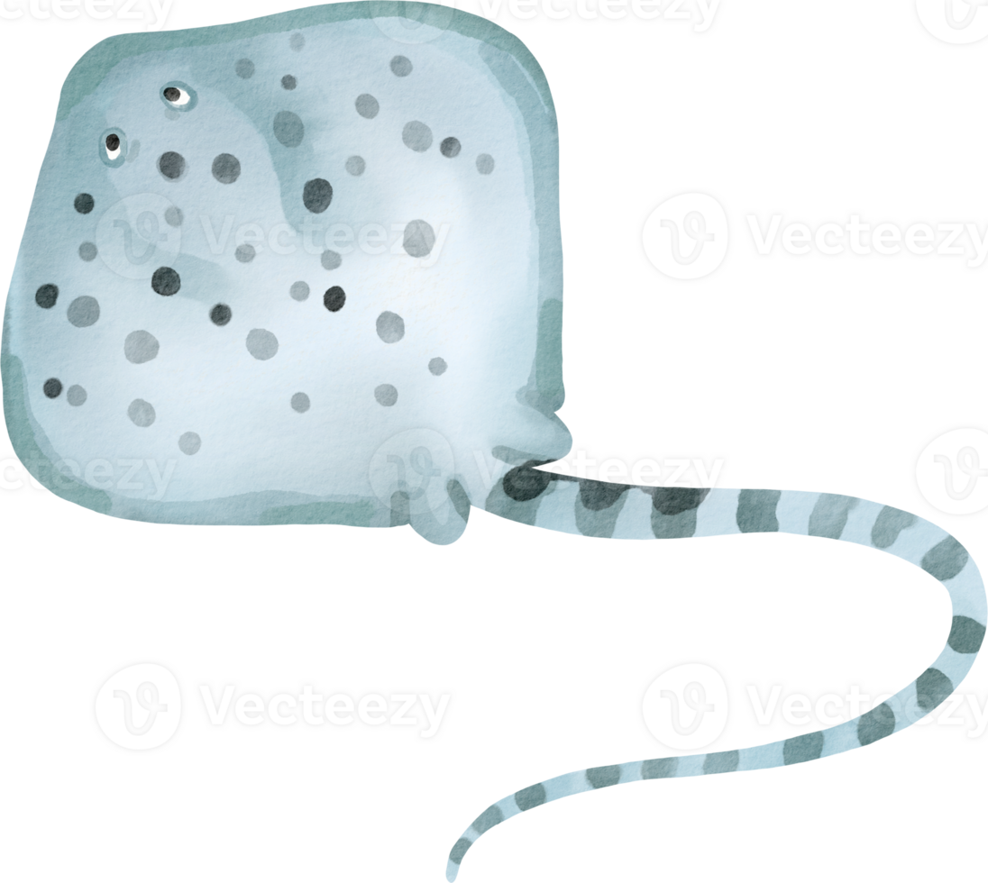 A blue stingray with black spots on its back png