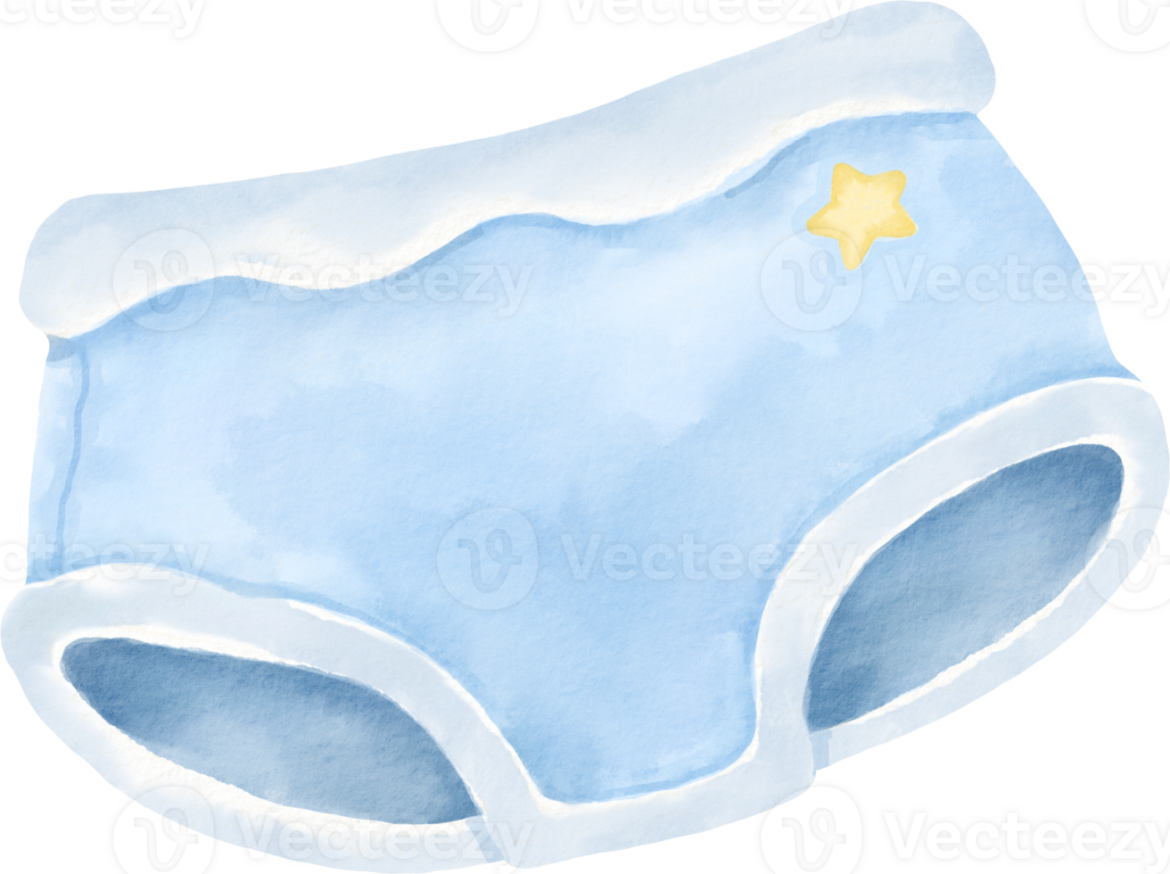 A blue diaper with a star on it png