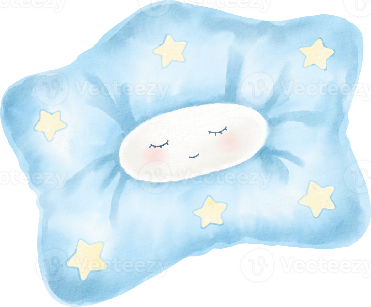 A blue pillow with stars on it png