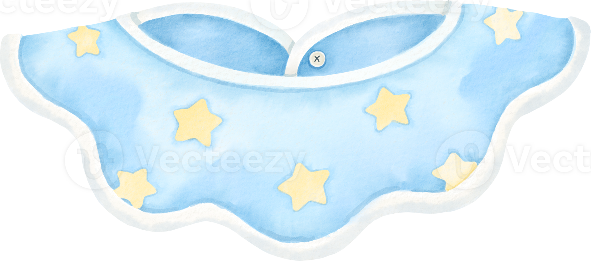 A blue bib with yellow stars on it png
