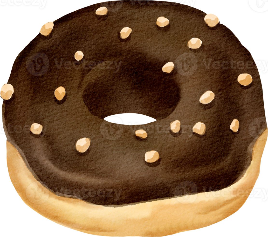 A chocolate donut with sprinkles on top png