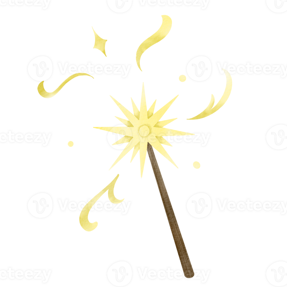 A gold sparkler with a black background png