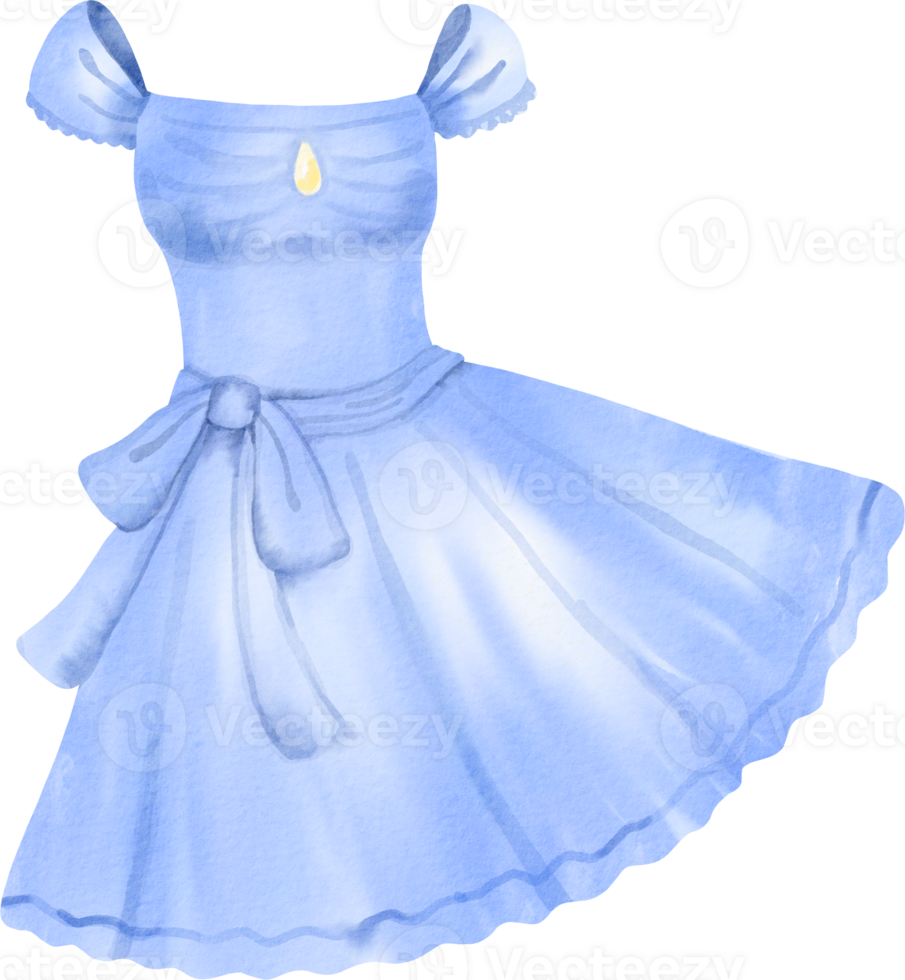 A dress with a blue ribbon around it png