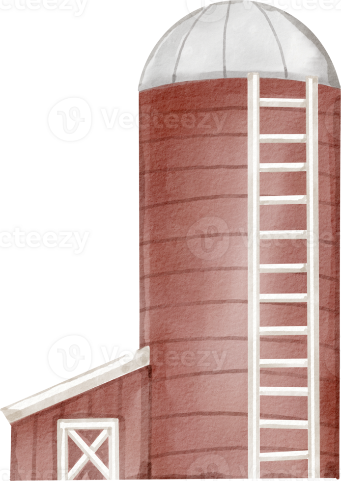 A red barn with a ladder and a ladder png