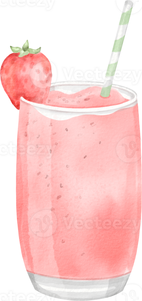 A strawberry drink with a straw and a straw png
