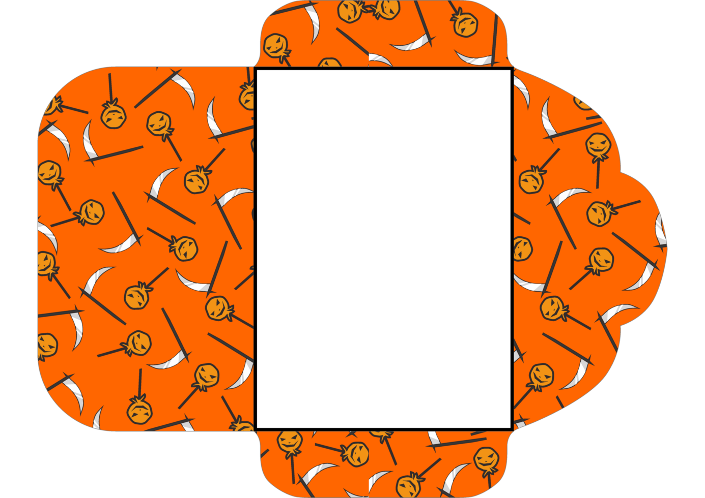 Spooky Halloween Envelope Design Featuring Lollipops and Scythes png