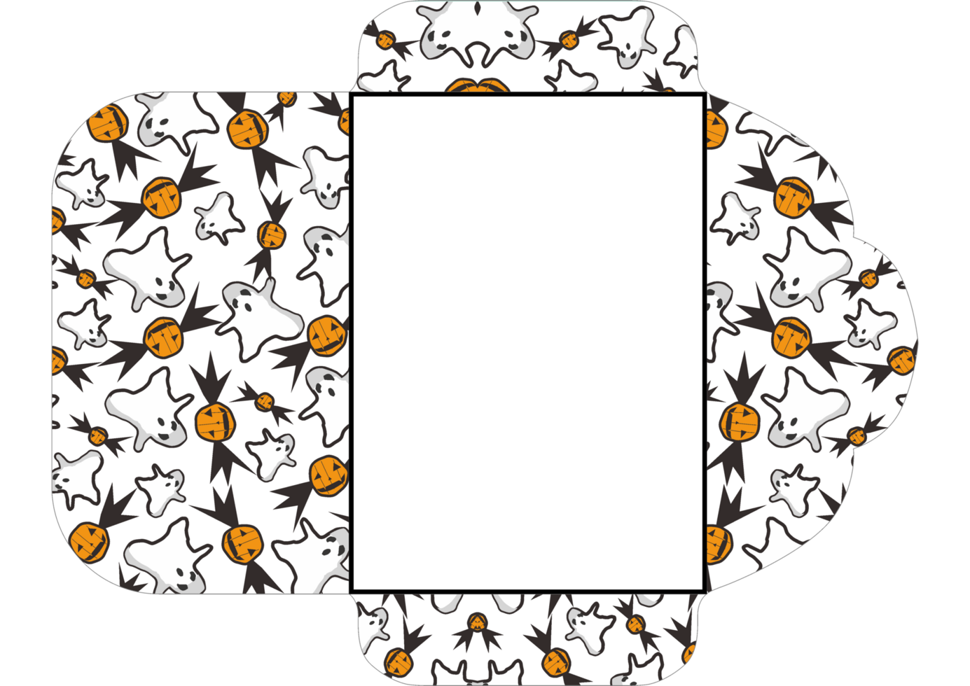 Festive Halloween Envelope with a Candy and Ghost Theme png