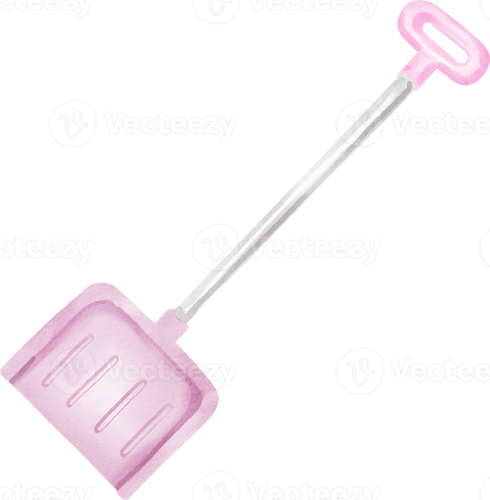 A pink shovel with a handle on a black background png
