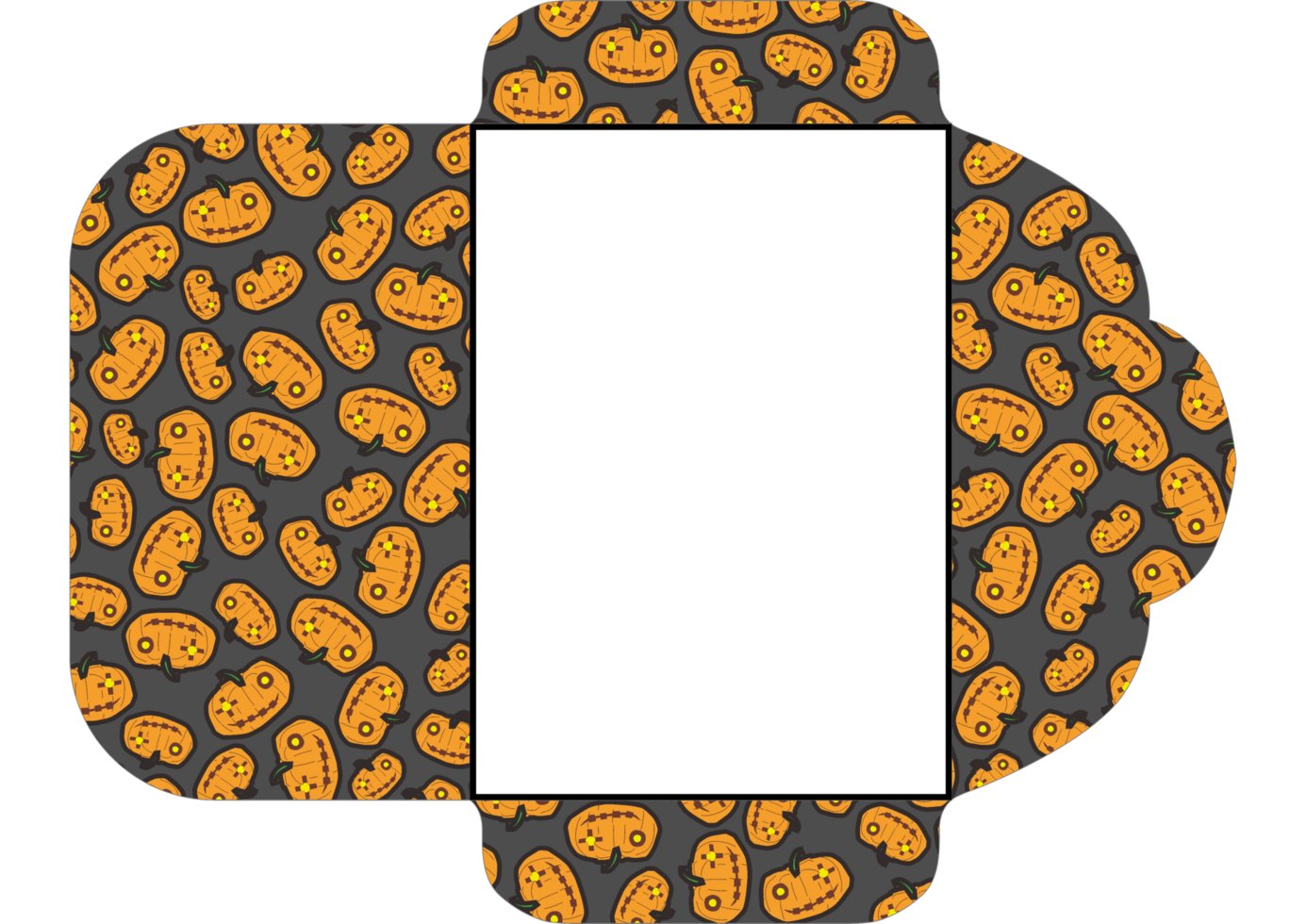 Halloween-Themed Envelope Design with a Grinning Pumpkin Face png
