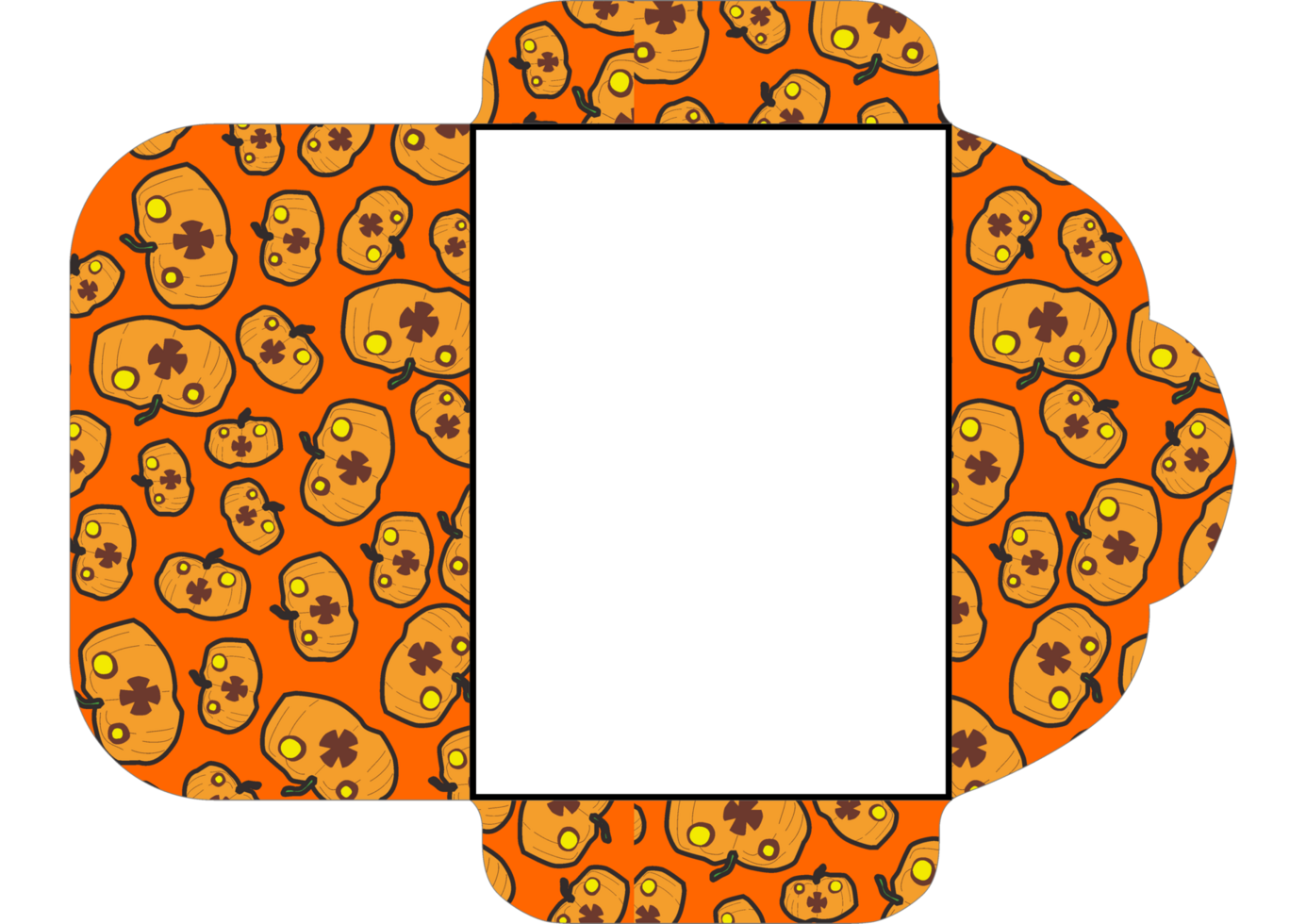 Eerie Halloween Envelope with a Surprised Pumpkin Head Pattern png