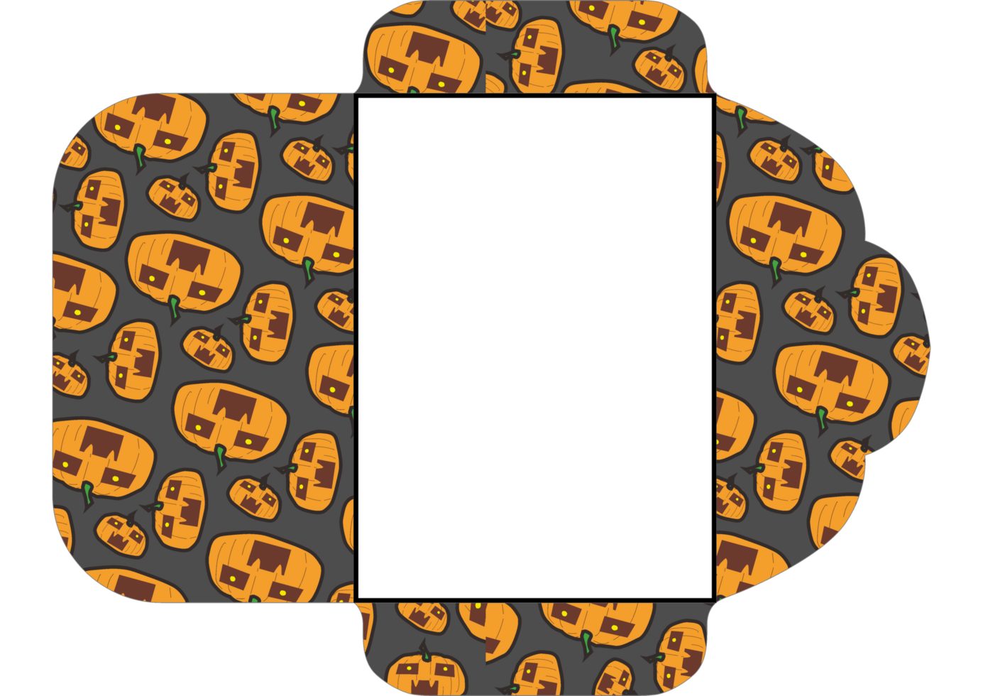 Creepy Halloween-Themed Envelope with an Angry Pumpkin Face png