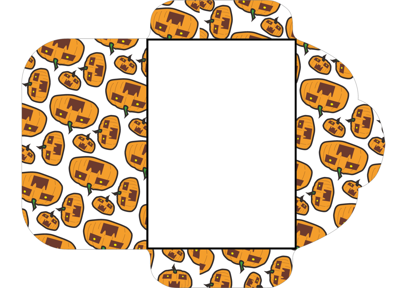 Halloween Envelope Art with a Fierce Pumpkin Head Pattern png