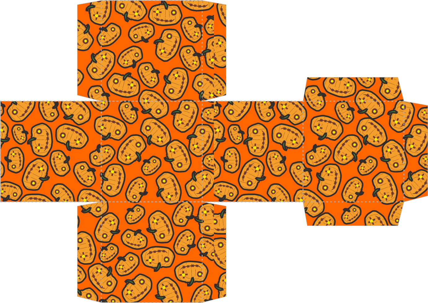 Hauntingly Cute Halloween Gift Box with Pumpkin Head Design png