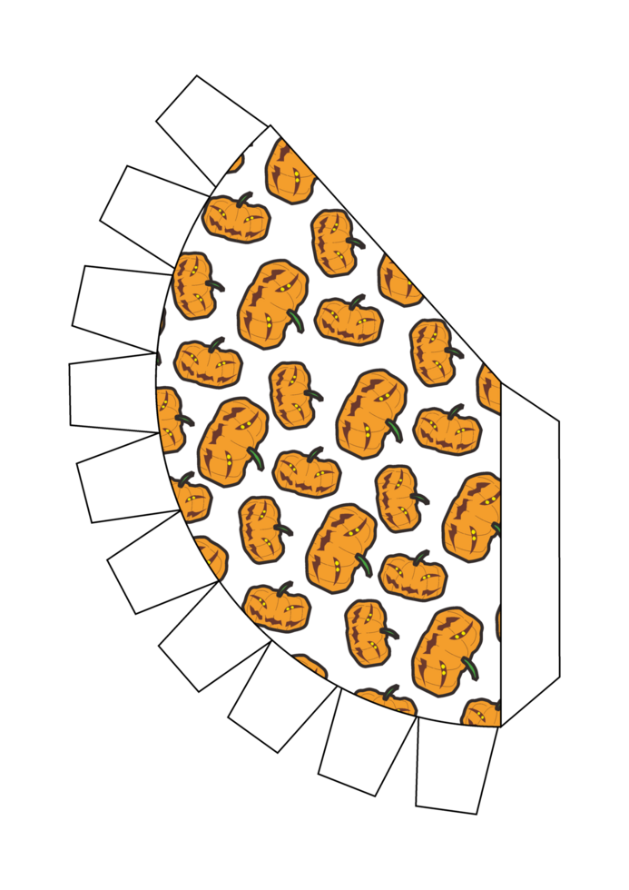 Creepy Halloween Hat with Pumpkin Head Pattern png