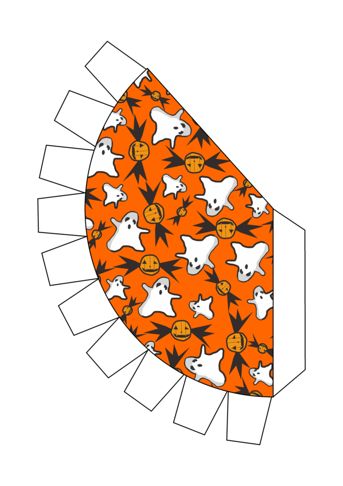 Bewitching Conical Hat for a Magical Halloween with Halloween Ghosts And Candy Pattern png