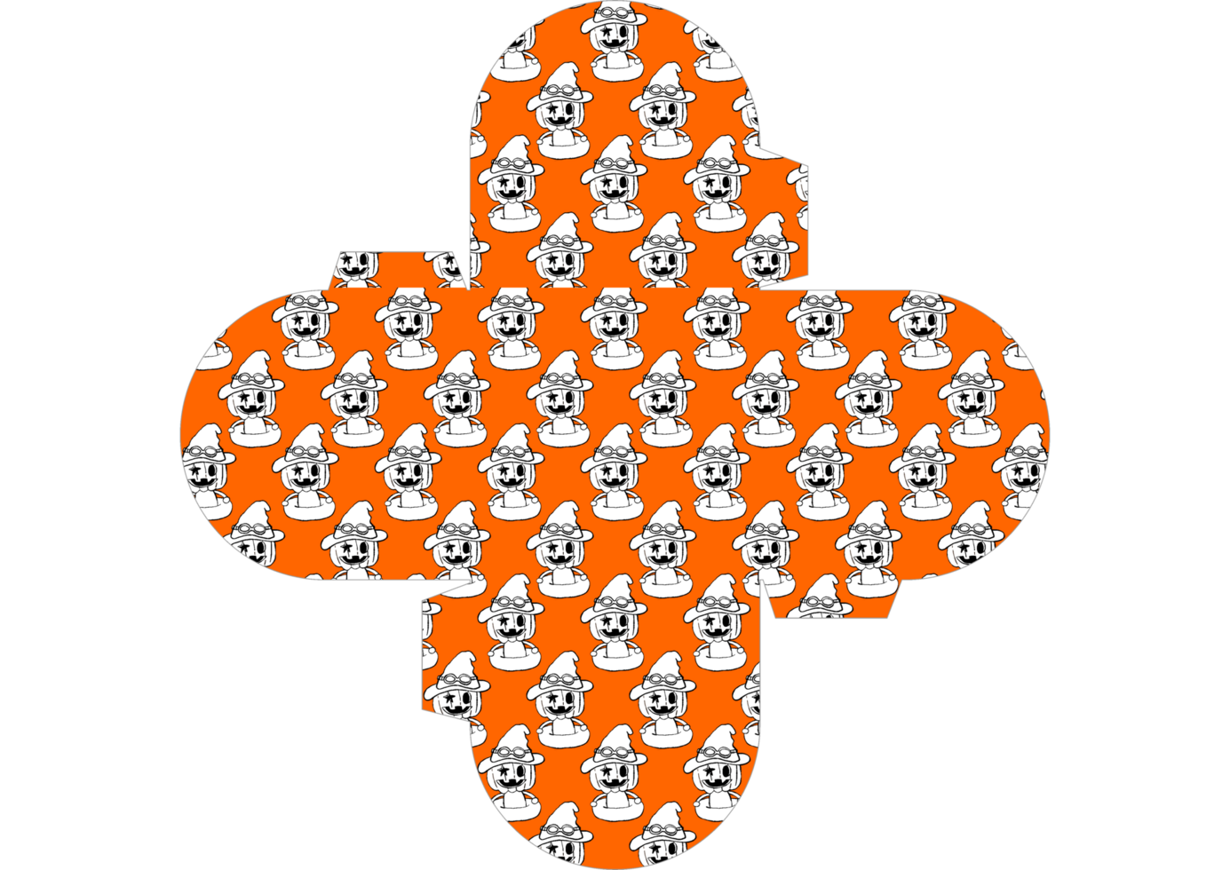 Cute And Spooky Pumpkin Witch Design for Halloween Boxes png