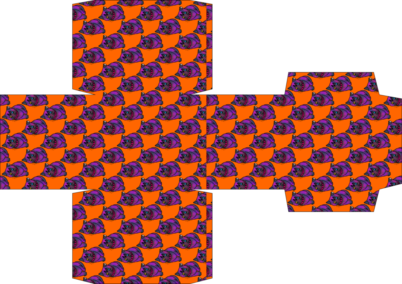 Stylish and Cute Cat Pattern Gift Box png