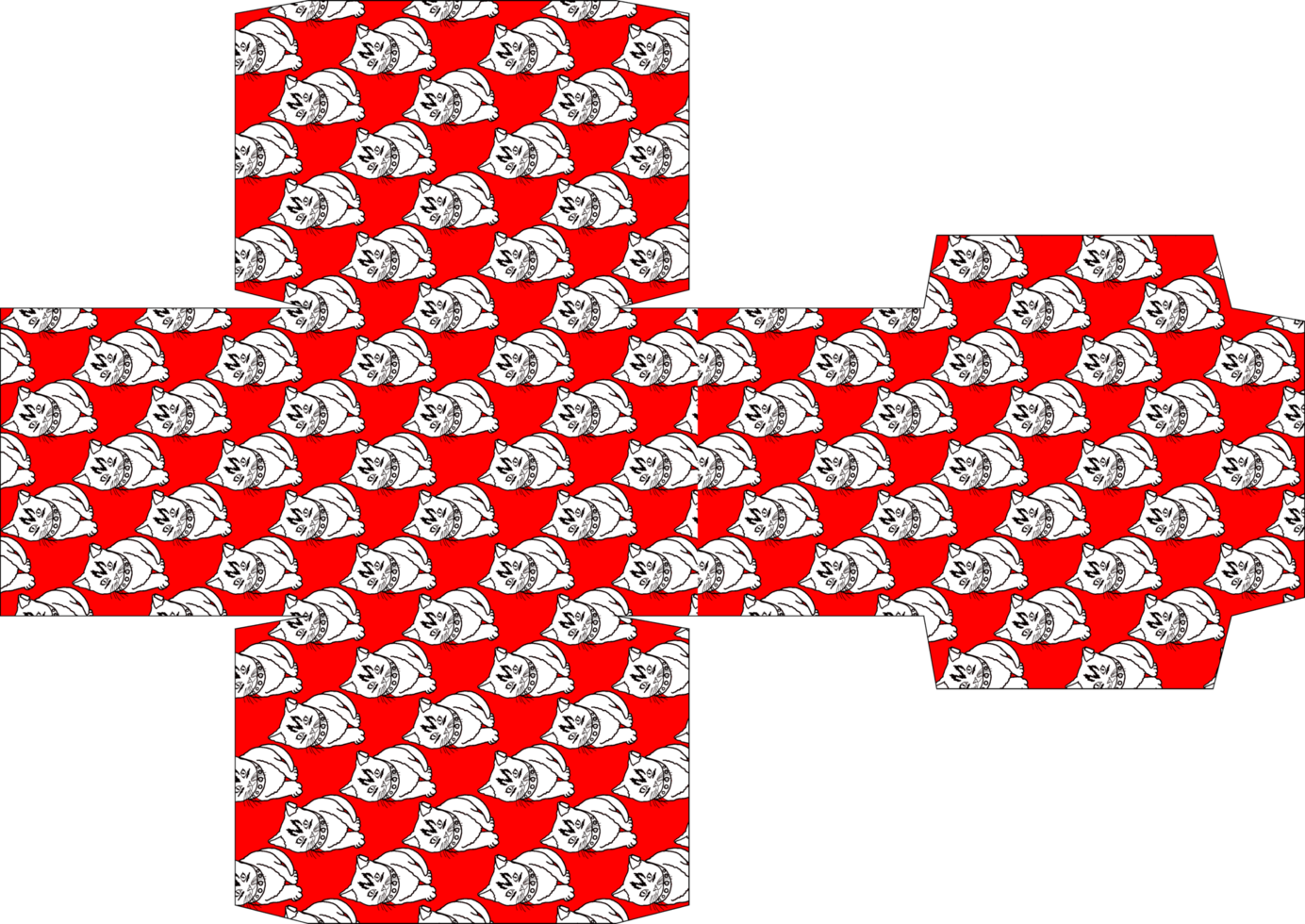 Purr-fect Cat Pattern Gift Box png