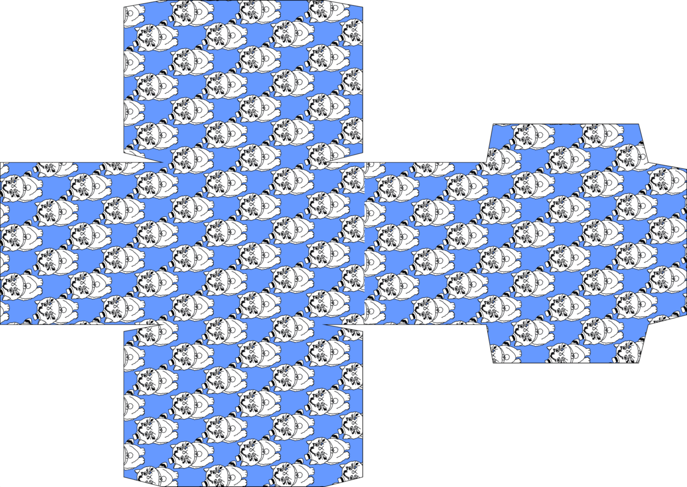 Whimsical Kitten Print Gift Box Design png