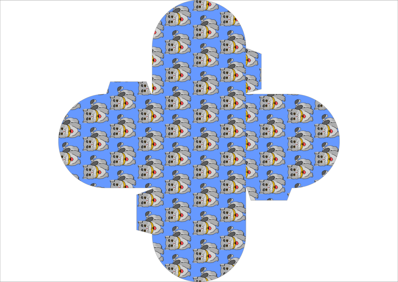 Cute Furry Friend Gift Box Pattern png