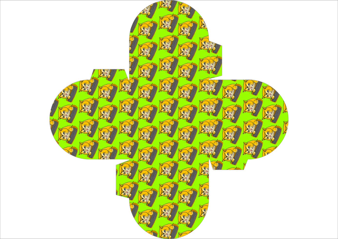Charming Kitten Patterned Gift Box png