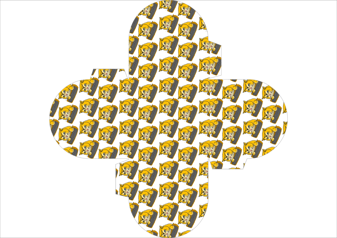 Cute Cat Pattern Gift Box Design png