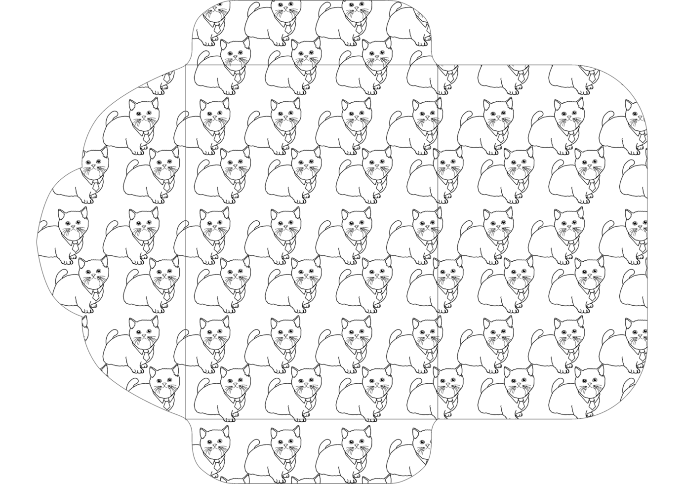 Feline-Inspired Craft Paper Envelope Design png