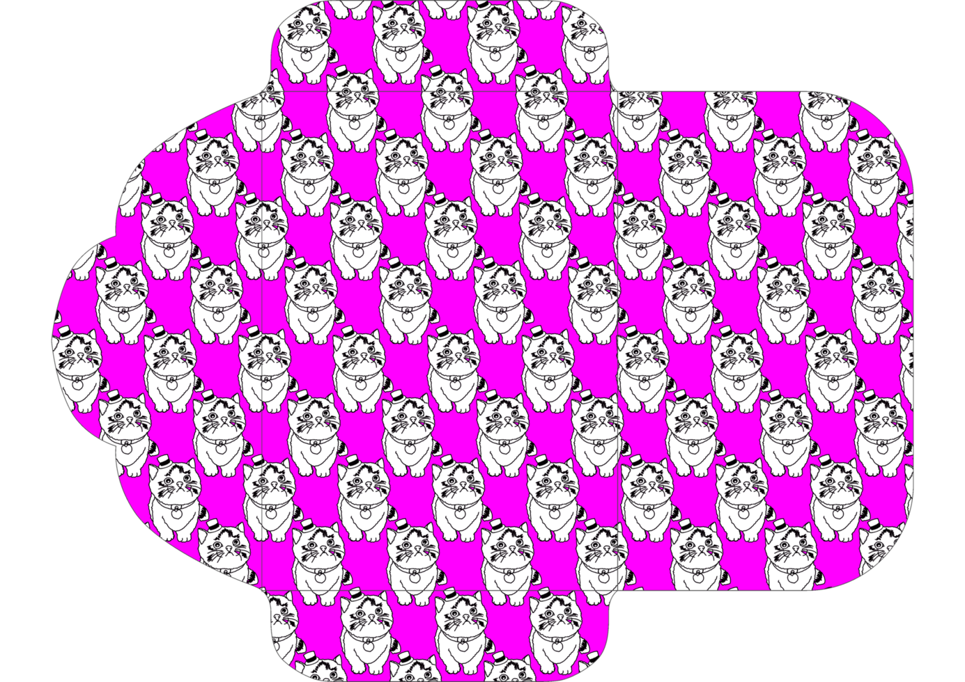 Unique Handcrafted Envelope with Feline Prints png