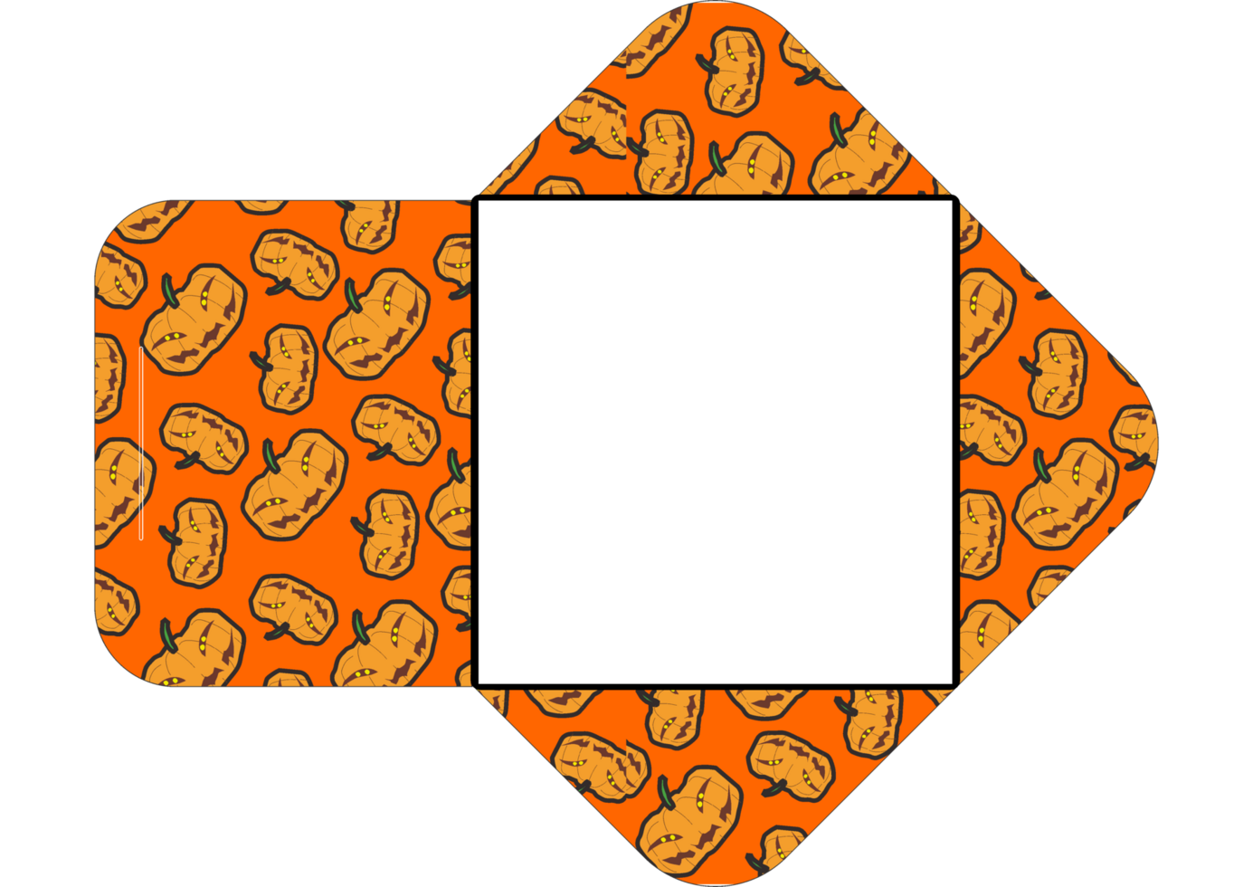 Square Envelope with Pumpkin Halloween Patterns png