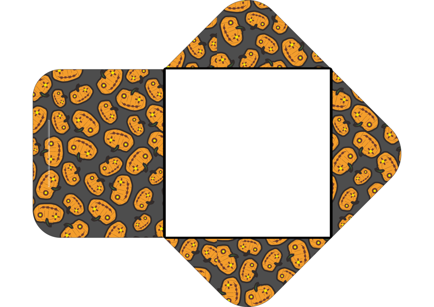 Pumpkin Halloween Motif Square Envelope for Crafting png