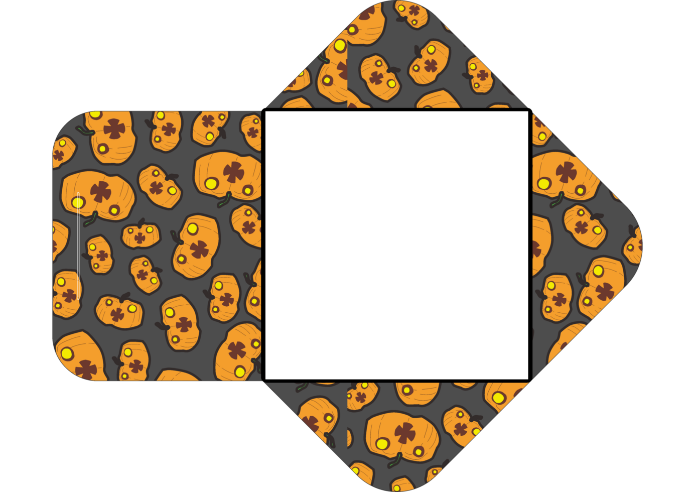 Pumpkin Halloween Patterned Square Craft Paper Envelope png