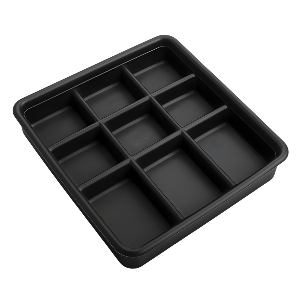 Non-Stick Silicone Ice Tray with Grid Design Isolated on Transparent Background png