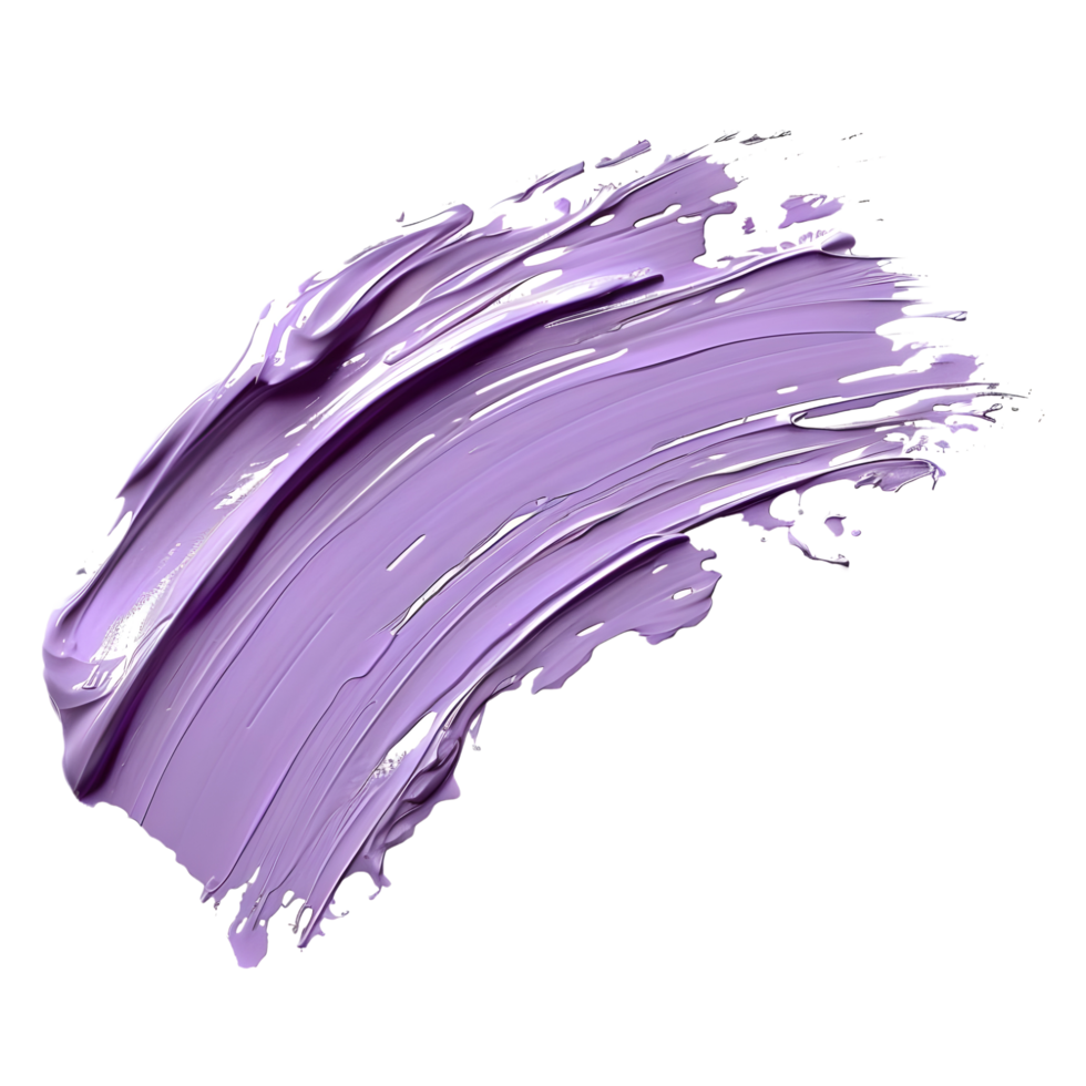 Vibrant Purple Paint Stroke with Artistic Flow Isolated on Transparent Background png