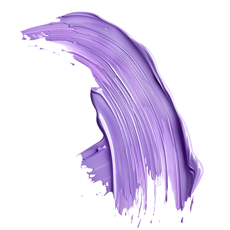 Light Purple Paint Stroke with Gentle Curve Isolated on Transparent Background png