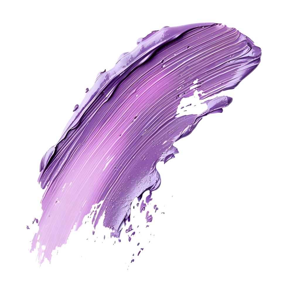 Vivid Purple Brushstroke with Dynamic Flow Isolated on Transparent Background png