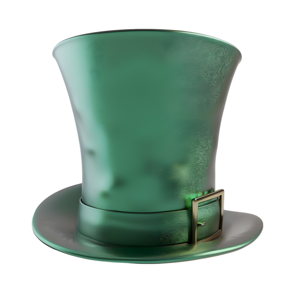Green Top Hat with Buckle Isolated on Transparent Background png