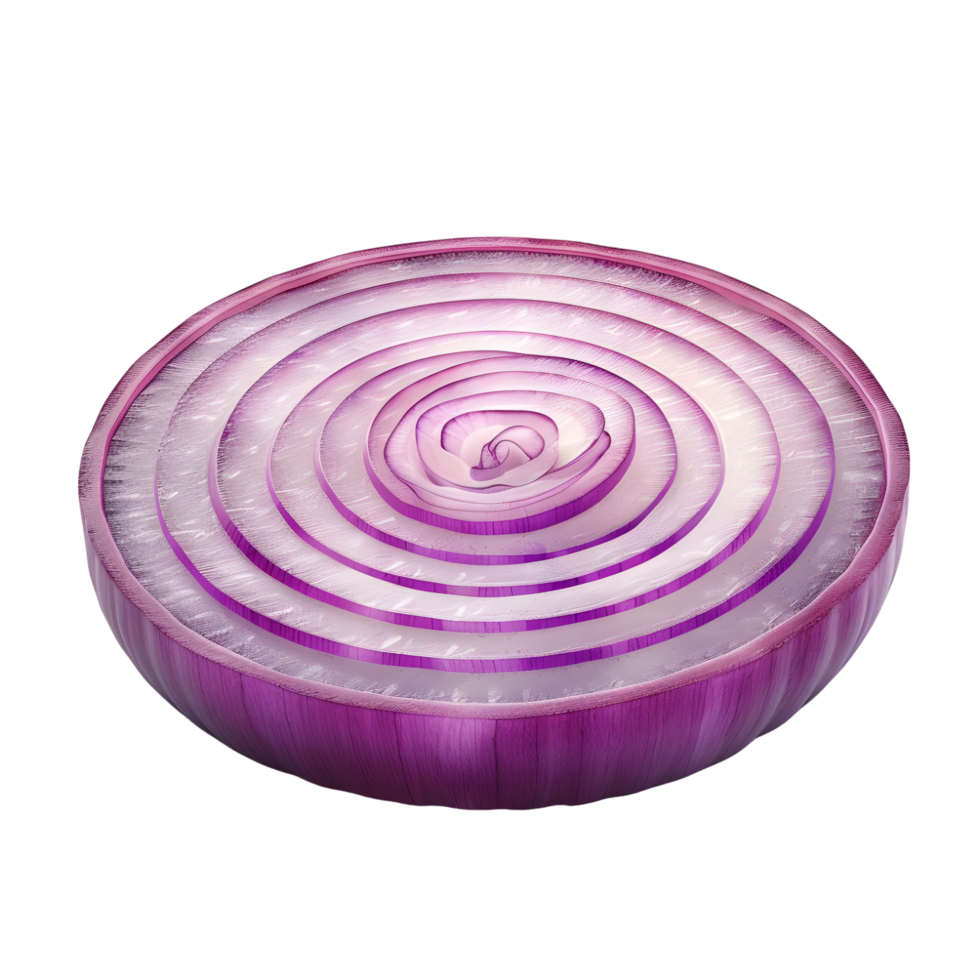 Sliced Red Onion Displaying Inner Rings Isolated on Transparent Background png