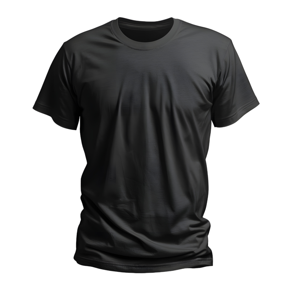 Black T-shirt isolated on transparent background png