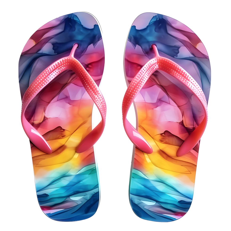 Multicolored Flip-Flops with Foam Sole Isolated on Transparent Background png