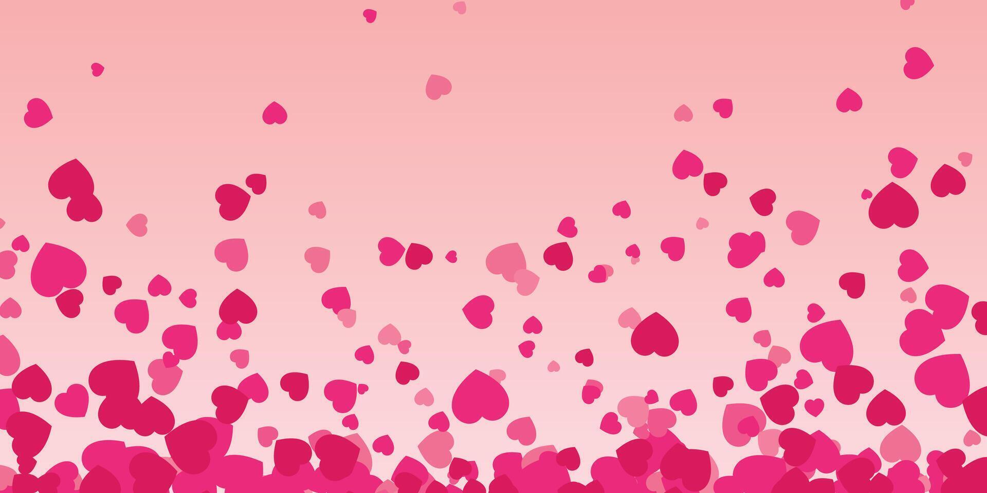 Red heart paper on pink background for Mothers Day and Valentine Day love banner design illustration with blank space.Paper hearts. Valentines day poster with flying red heart. stock illustration vector