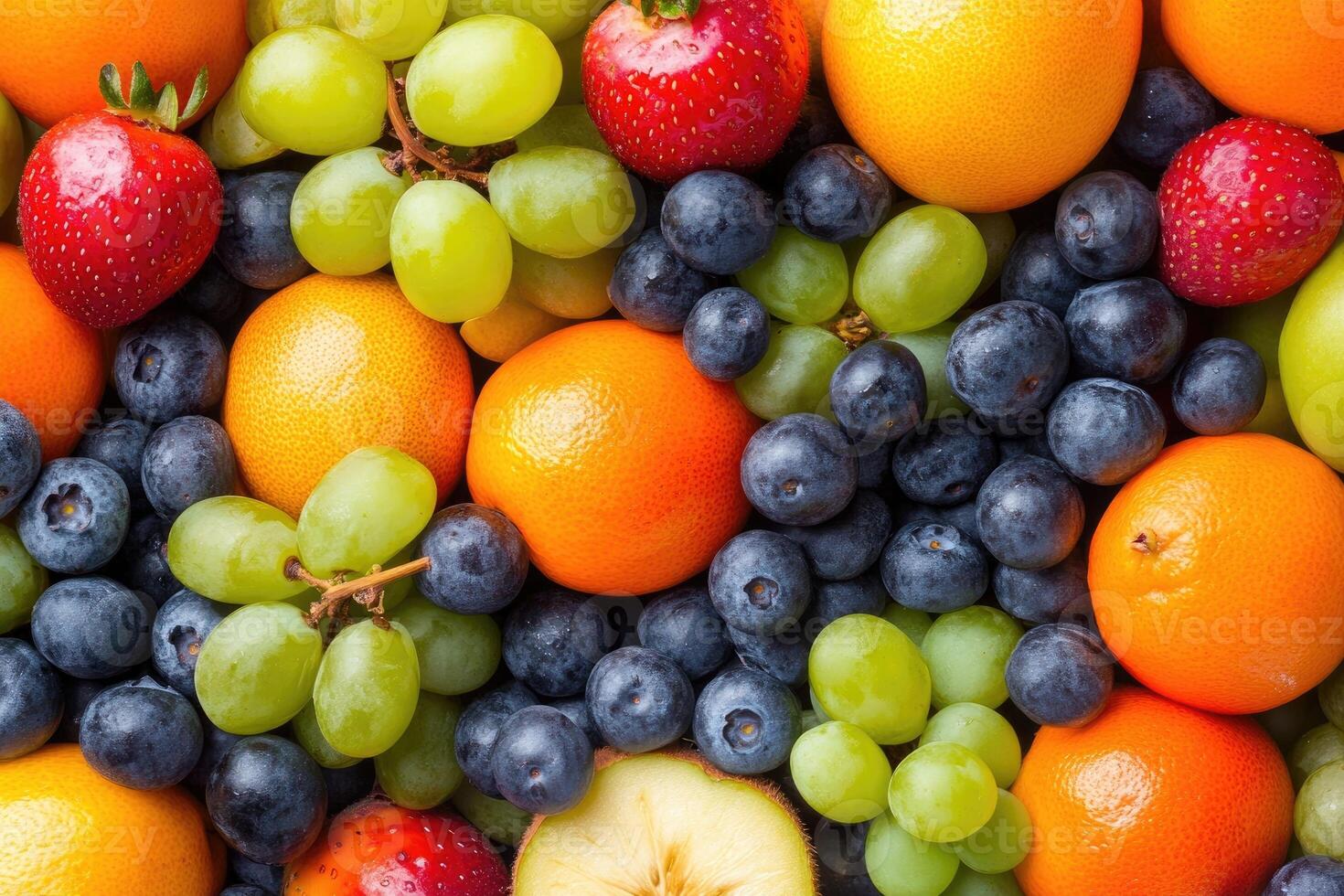 Fresh fruit platter overflowing with colorful and healthy choices photo
