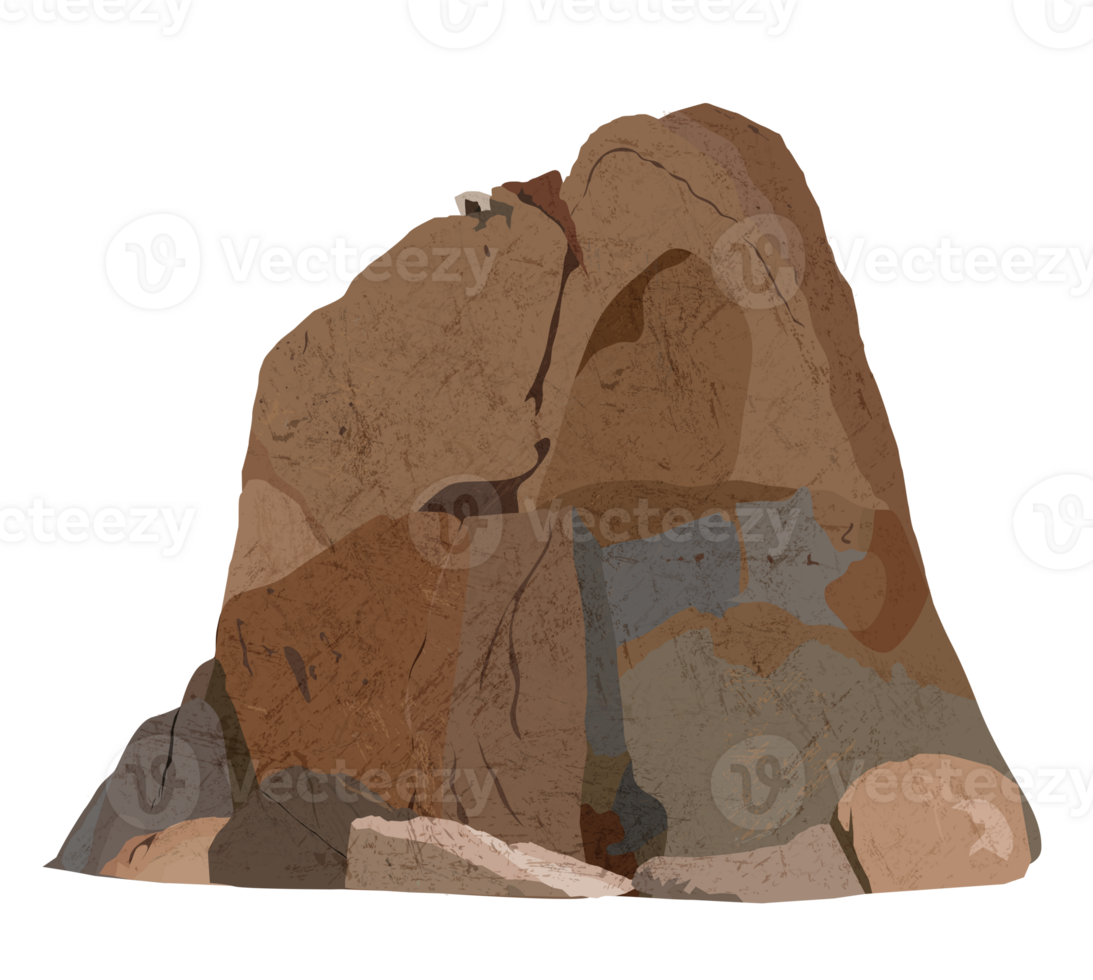 Rock stones isolated,Graphite brown stone boulders,Rock Cliff with rough texture surface, png